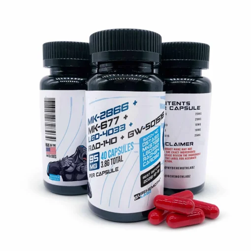 MK-2866 + MK-677 + LGD-4033 + RAD-140 + GW-501516 40 Capsules Three Bottle | Behemothlabz