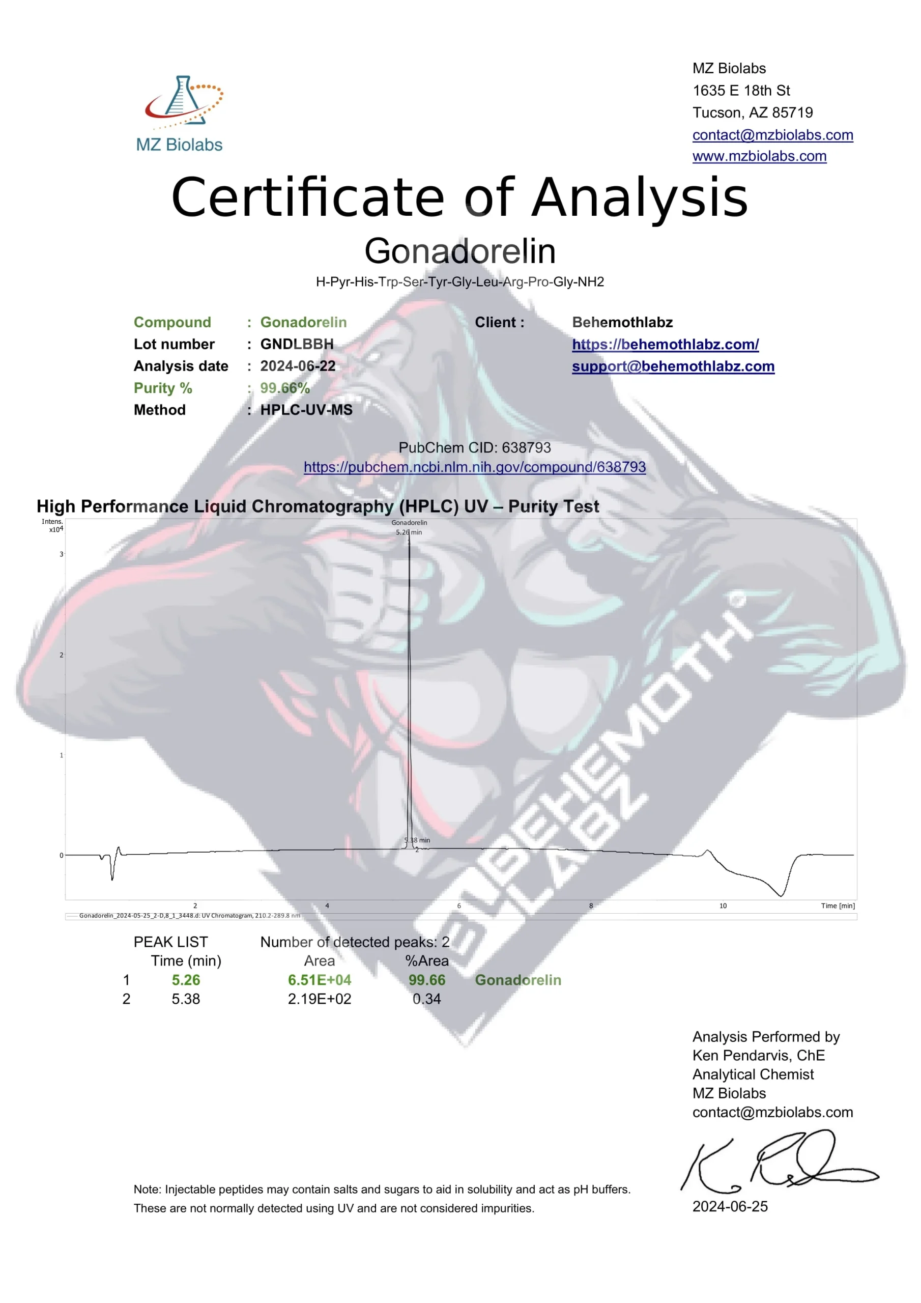 BEHEMOTH LABZ Gonadorelin